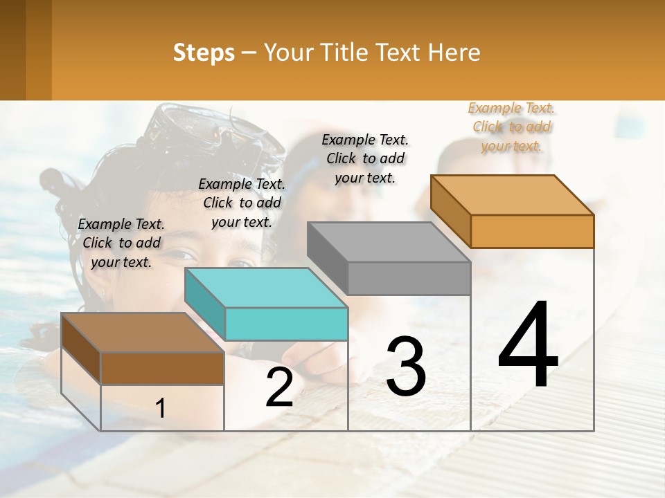 A Group Of Children In A Swimming Pool PowerPoint Template