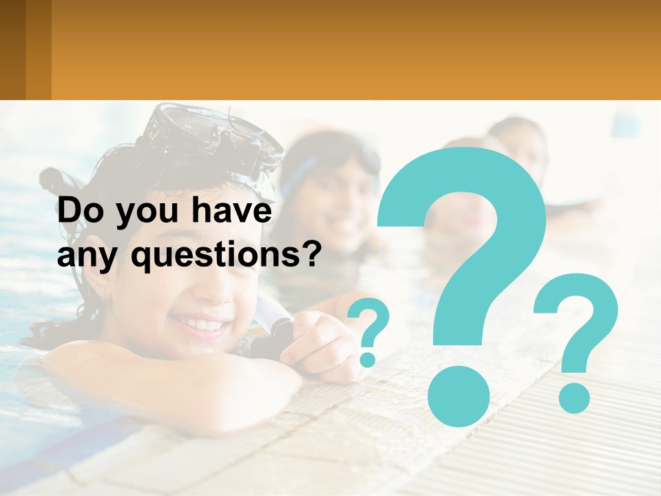 A Group Of Children In A Swimming Pool PowerPoint Template