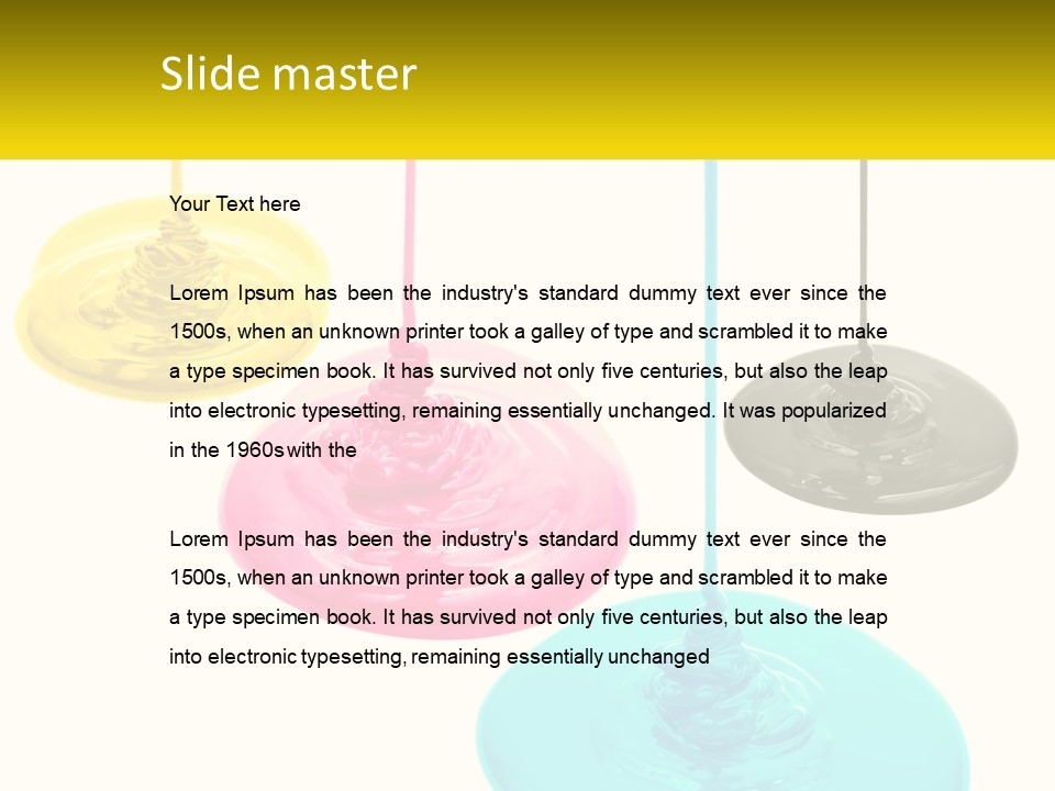 A Group Of Three Different Colored Lights Hanging From Strings PowerPoint Template