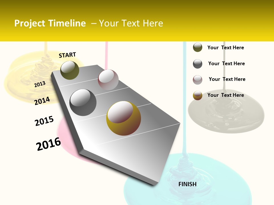 A Group Of Three Different Colored Lights Hanging From Strings PowerPoint Template