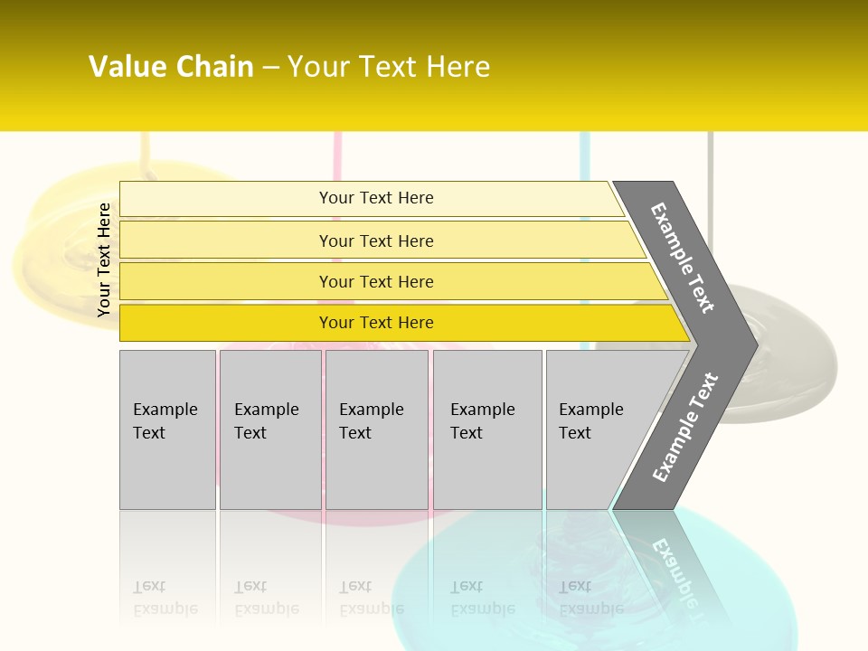 A Group Of Three Different Colored Lights Hanging From Strings PowerPoint Template