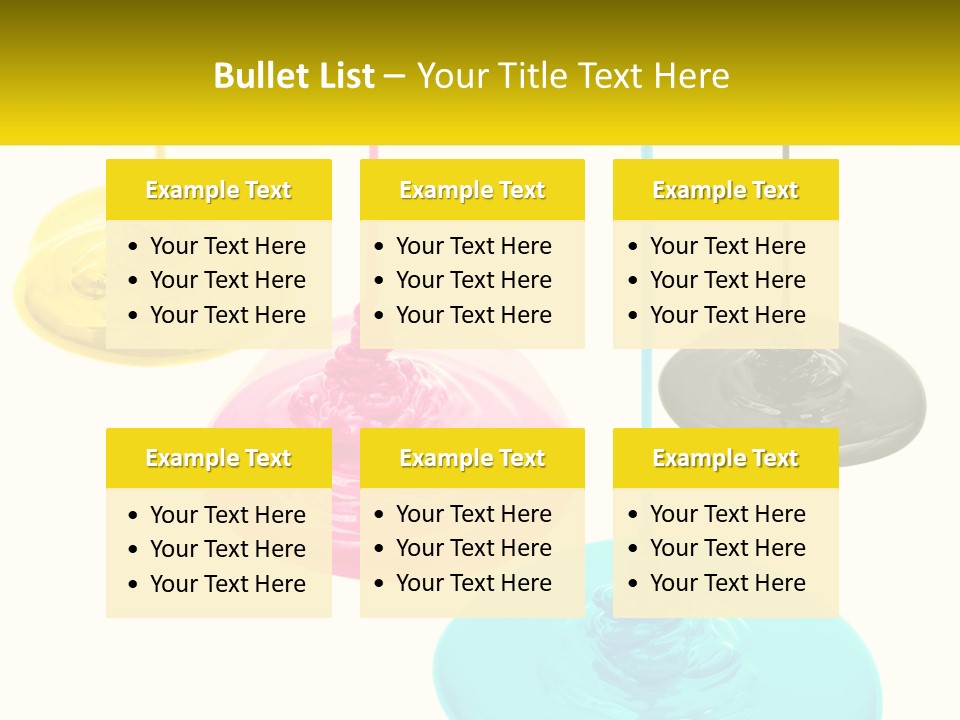 A Group Of Three Different Colored Lights Hanging From Strings PowerPoint Template