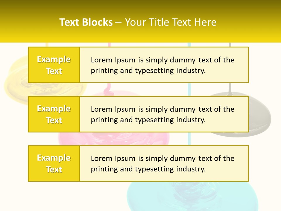 A Group Of Three Different Colored Lights Hanging From Strings PowerPoint Template