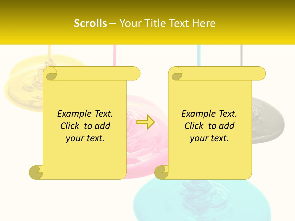 A Group Of Three Different Colored Lights Hanging From Strings PowerPoint Template
