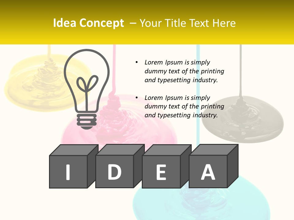 A Group Of Three Different Colored Lights Hanging From Strings PowerPoint Template