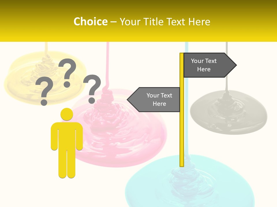 A Group Of Three Different Colored Lights Hanging From Strings PowerPoint Template