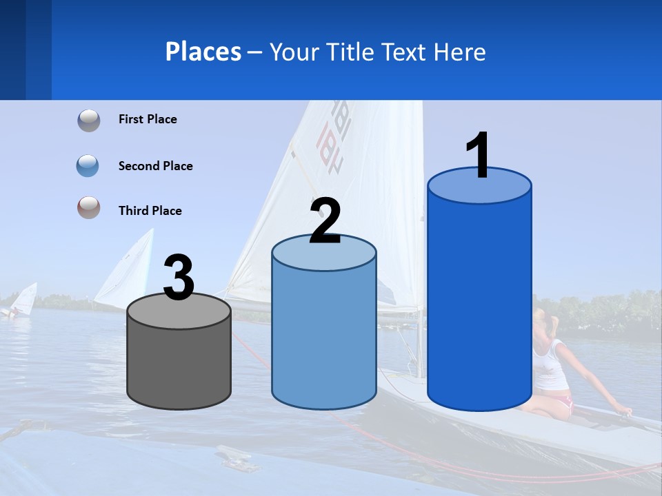 A Woman Is Sitting On A Sailboat In The Water PowerPoint Template