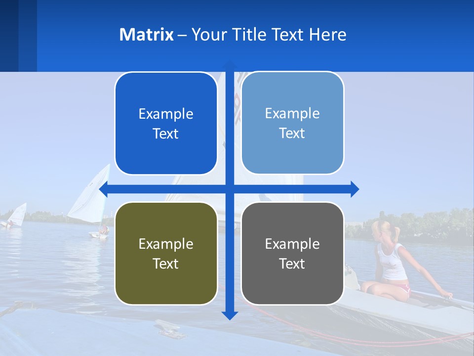 A Woman Is Sitting On A Sailboat In The Water PowerPoint Template