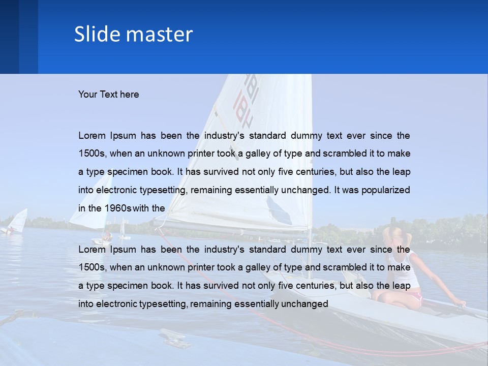 A Woman Is Sitting On A Sailboat In The Water PowerPoint Template