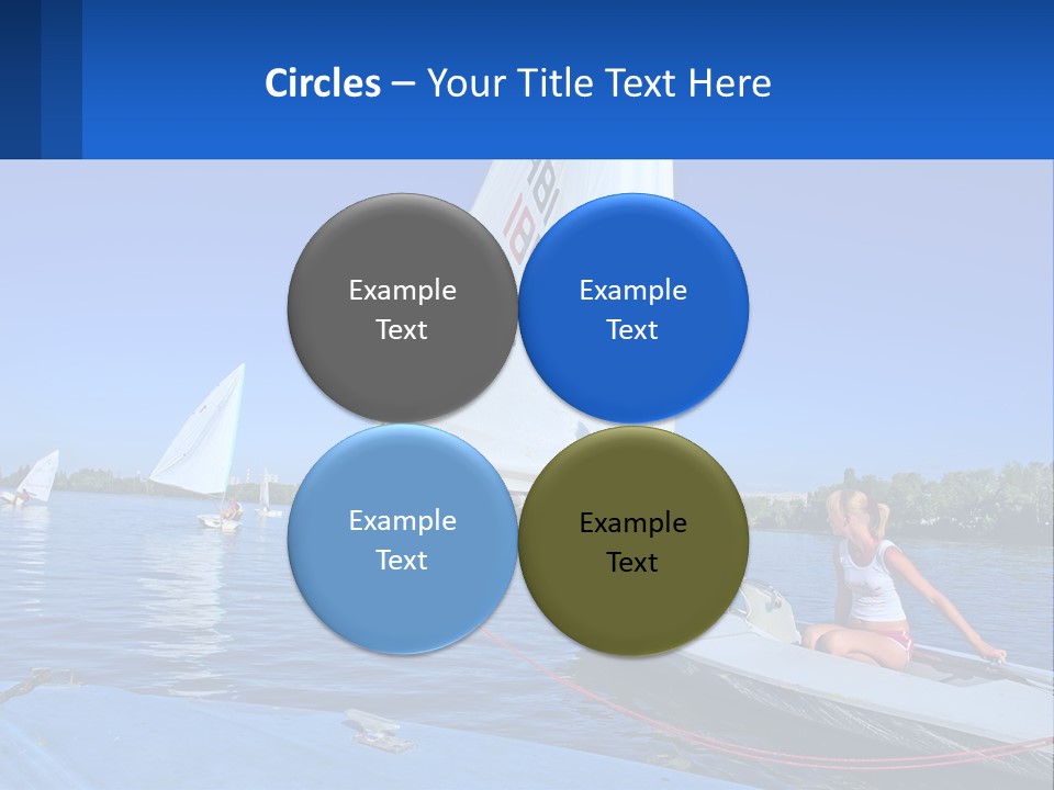 A Woman Is Sitting On A Sailboat In The Water PowerPoint Template