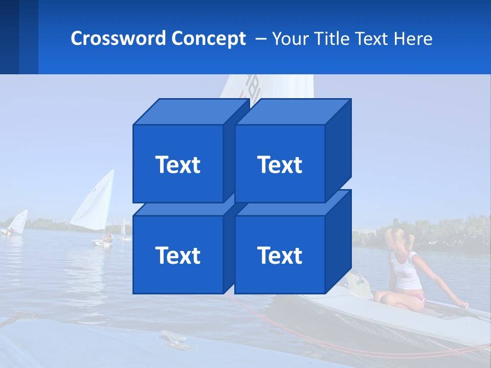 A Woman Is Sitting On A Sailboat In The Water PowerPoint Template