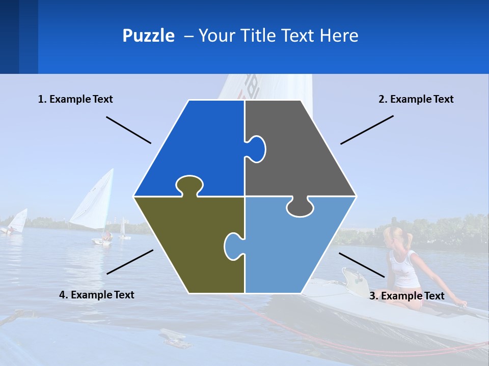 A Woman Is Sitting On A Sailboat In The Water PowerPoint Template