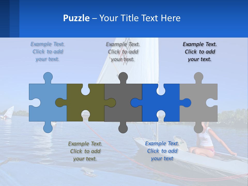 A Woman Is Sitting On A Sailboat In The Water PowerPoint Template