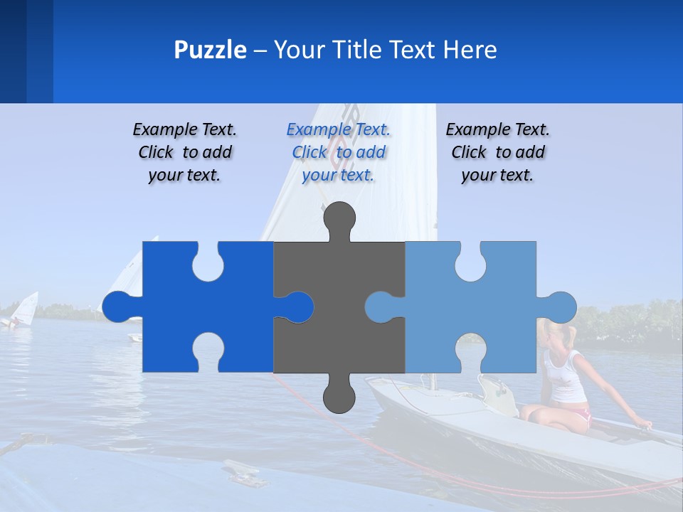 A Woman Is Sitting On A Sailboat In The Water PowerPoint Template