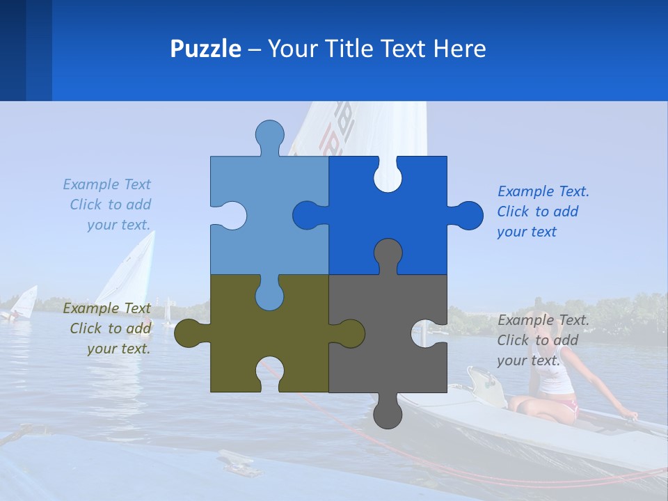 A Woman Is Sitting On A Sailboat In The Water PowerPoint Template