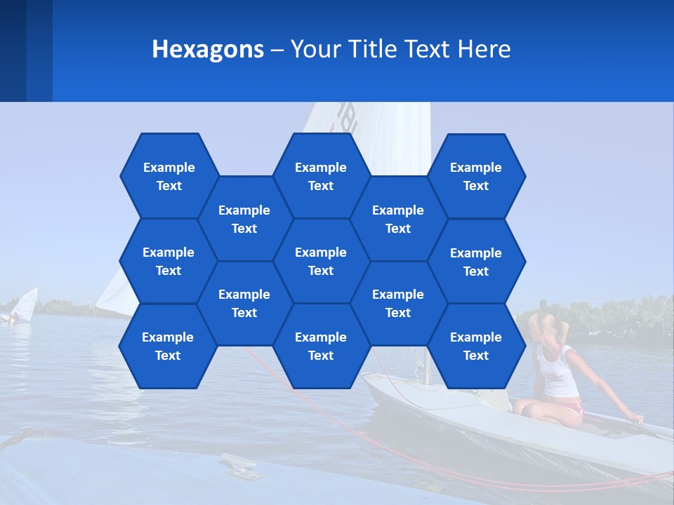 A Woman Is Sitting On A Sailboat In The Water PowerPoint Template