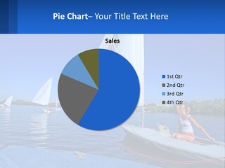 A Woman Is Sitting On A Sailboat In The Water PowerPoint Template