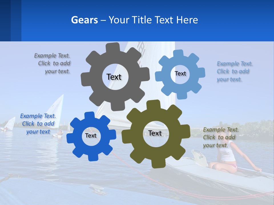 A Woman Is Sitting On A Sailboat In The Water PowerPoint Template