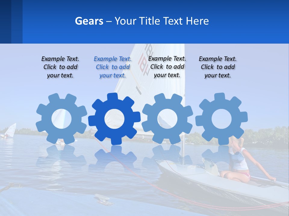 A Woman Is Sitting On A Sailboat In The Water PowerPoint Template