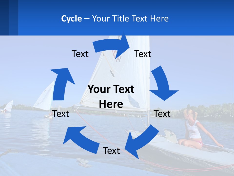 A Woman Is Sitting On A Sailboat In The Water PowerPoint Template