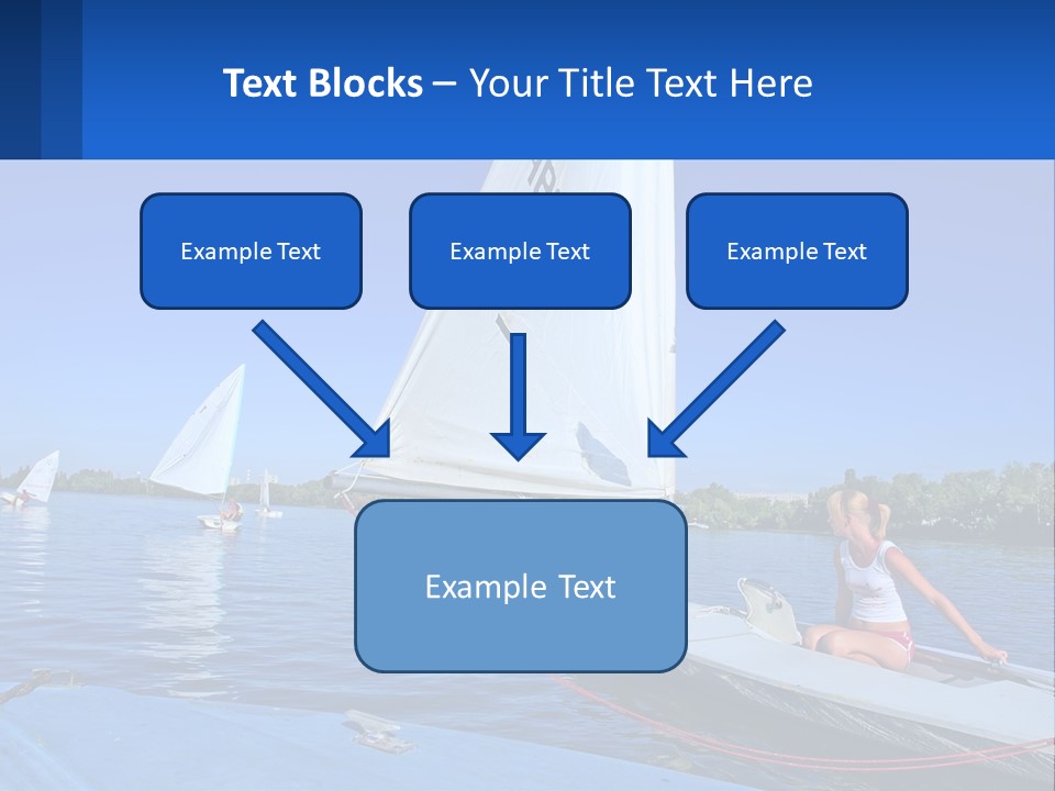 A Woman Is Sitting On A Sailboat In The Water PowerPoint Template