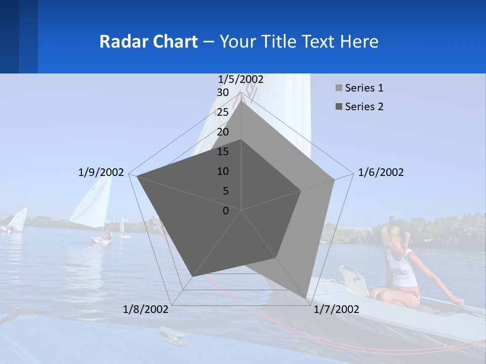 A Woman Is Sitting On A Sailboat In The Water PowerPoint Template