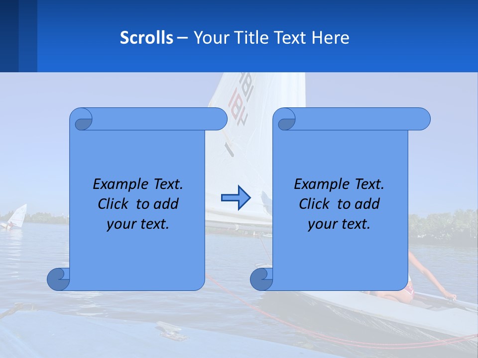 A Woman Is Sitting On A Sailboat In The Water PowerPoint Template