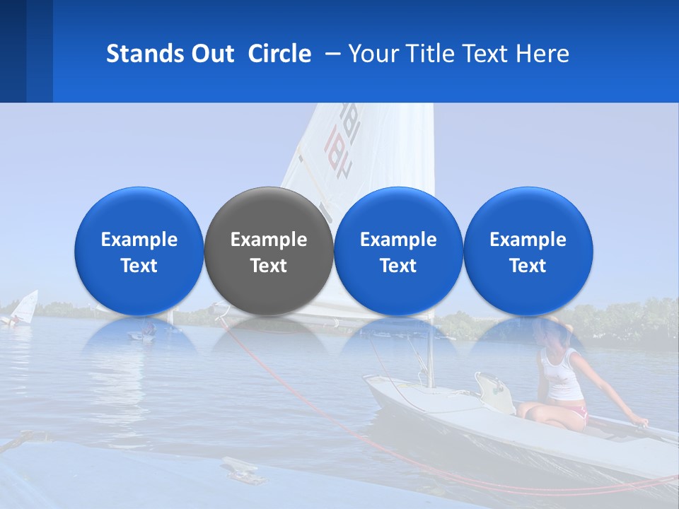 A Woman Is Sitting On A Sailboat In The Water PowerPoint Template