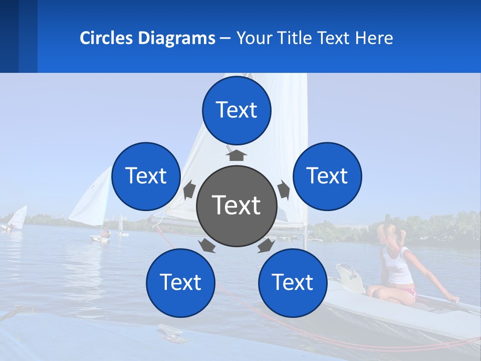 A Woman Is Sitting On A Sailboat In The Water PowerPoint Template