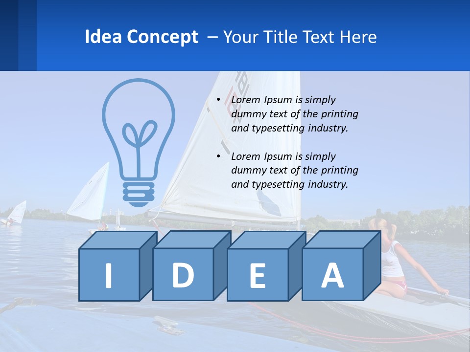 A Woman Is Sitting On A Sailboat In The Water PowerPoint Template