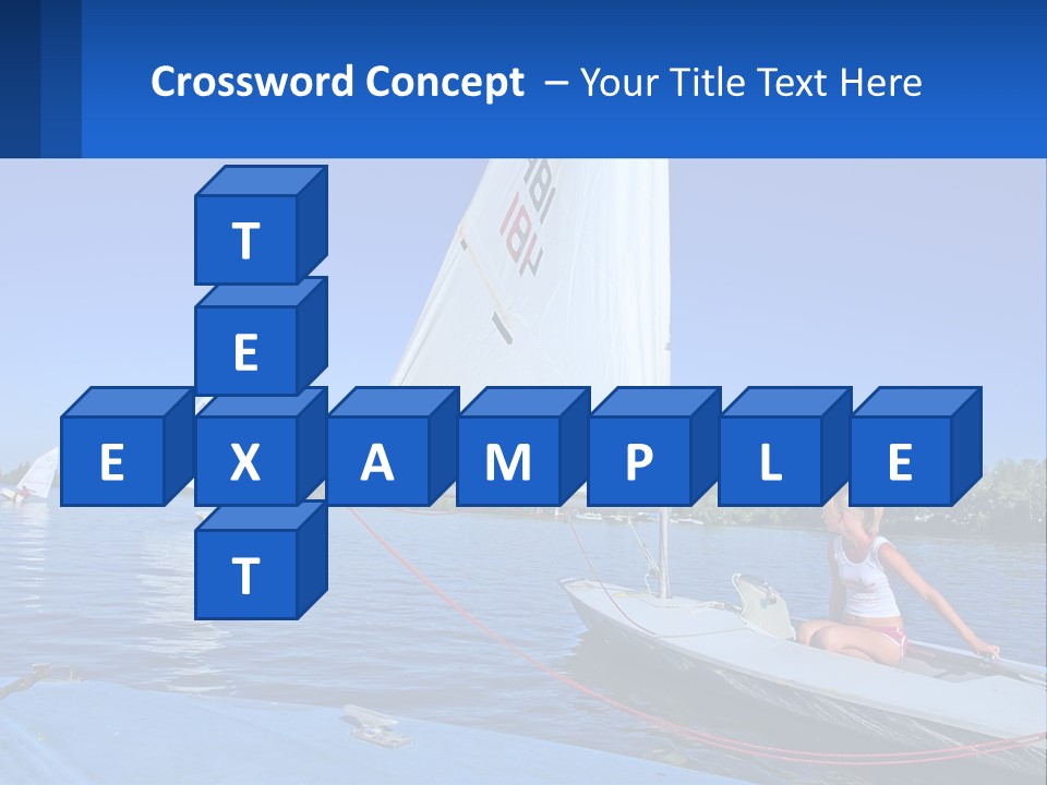 A Woman Is Sitting On A Sailboat In The Water PowerPoint Template