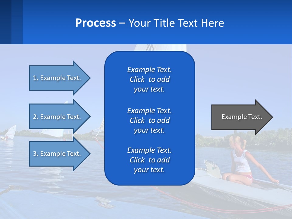 A Woman Is Sitting On A Sailboat In The Water PowerPoint Template