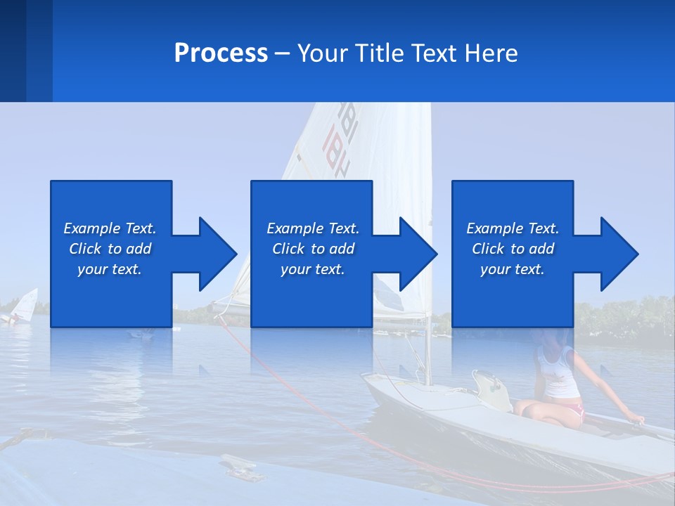 A Woman Is Sitting On A Sailboat In The Water PowerPoint Template