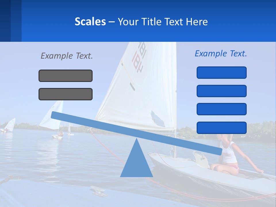 A Woman Is Sitting On A Sailboat In The Water PowerPoint Template