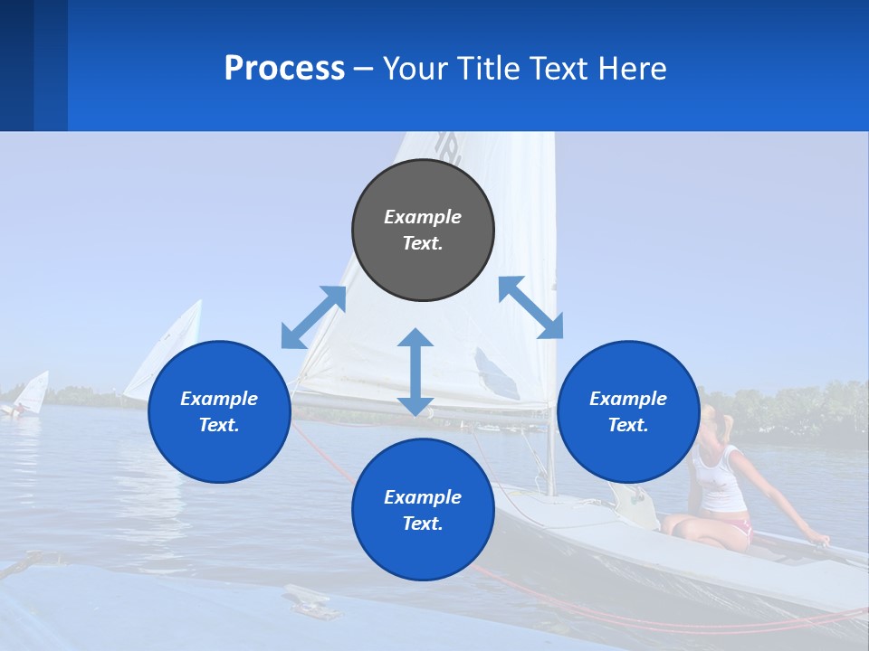 A Woman Is Sitting On A Sailboat In The Water PowerPoint Template