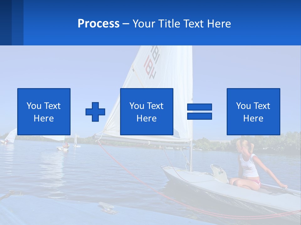 A Woman Is Sitting On A Sailboat In The Water PowerPoint Template