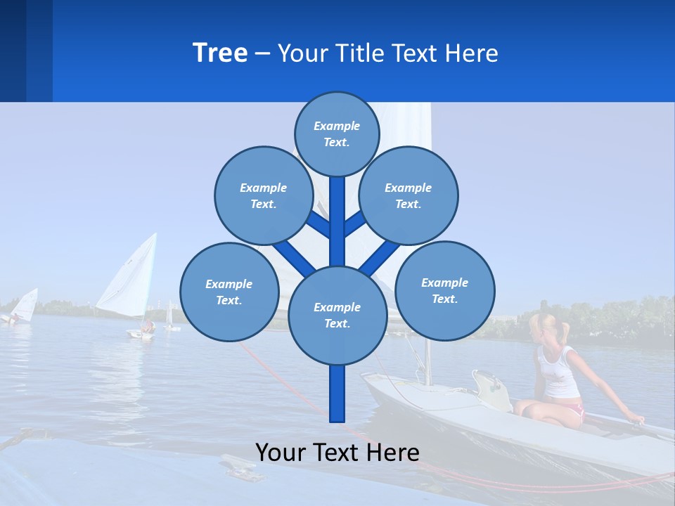 A Woman Is Sitting On A Sailboat In The Water PowerPoint Template