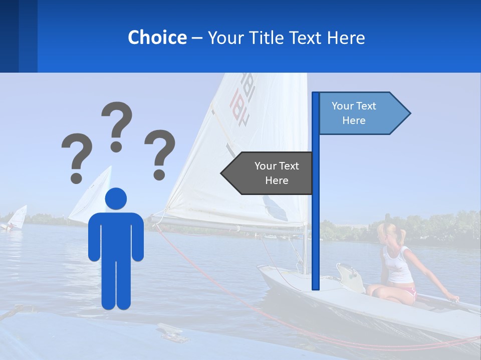 A Woman Is Sitting On A Sailboat In The Water PowerPoint Template