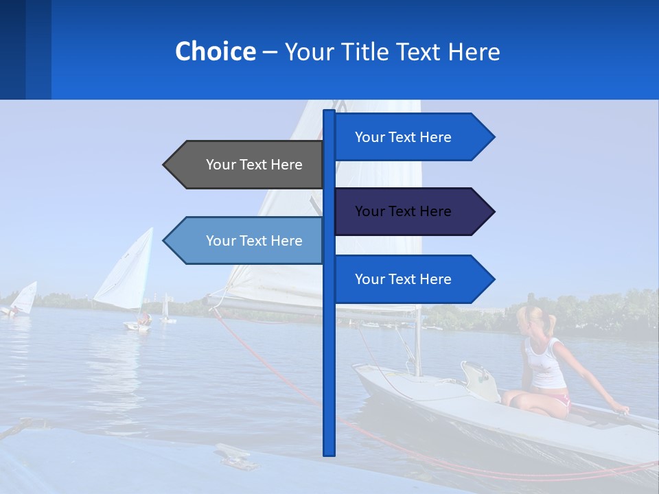 A Woman Is Sitting On A Sailboat In The Water PowerPoint Template