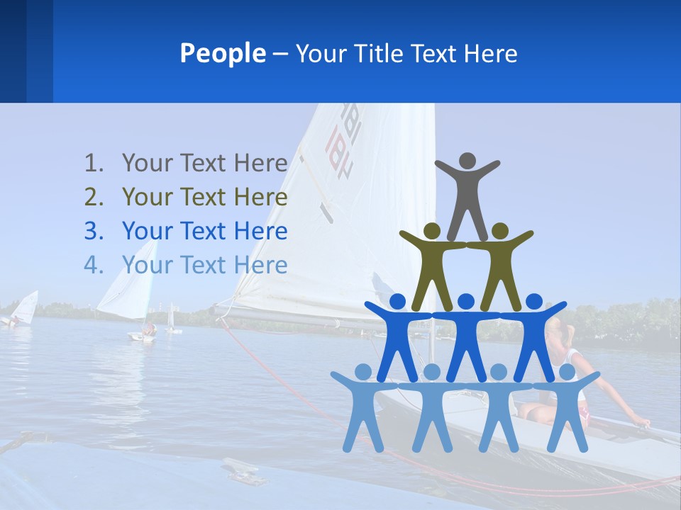A Woman Is Sitting On A Sailboat In The Water PowerPoint Template