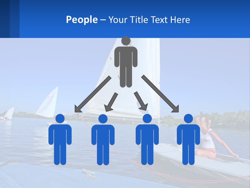 A Woman Is Sitting On A Sailboat In The Water PowerPoint Template