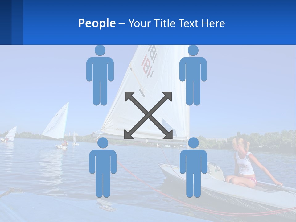 A Woman Is Sitting On A Sailboat In The Water PowerPoint Template