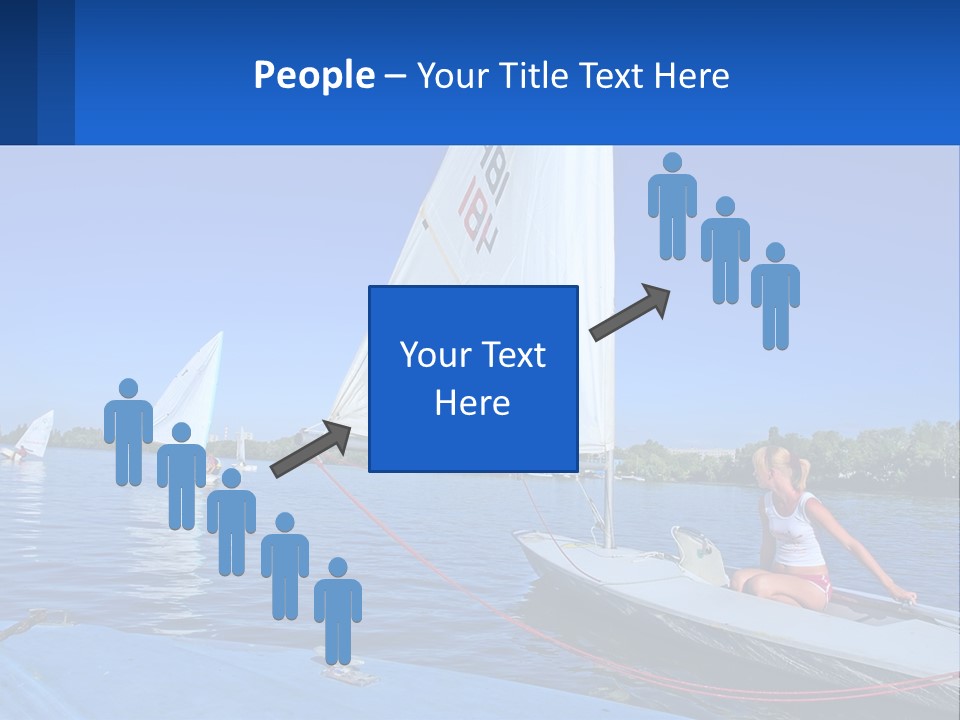 A Woman Is Sitting On A Sailboat In The Water PowerPoint Template