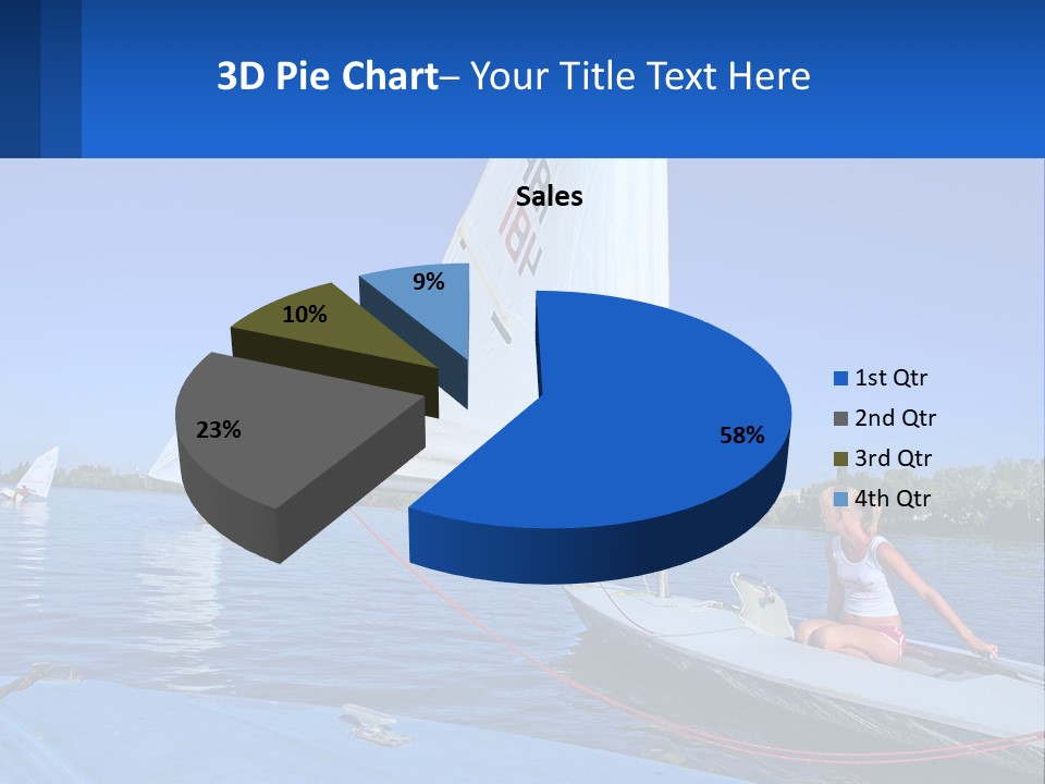 A Woman Is Sitting On A Sailboat In The Water PowerPoint Template