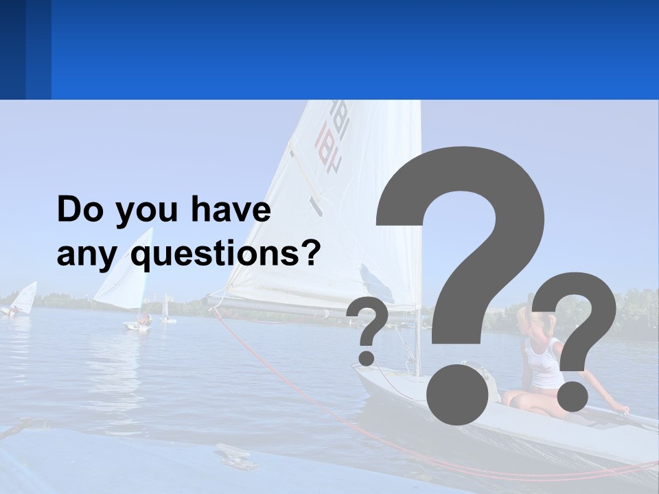 A Woman Is Sitting On A Sailboat In The Water PowerPoint Template