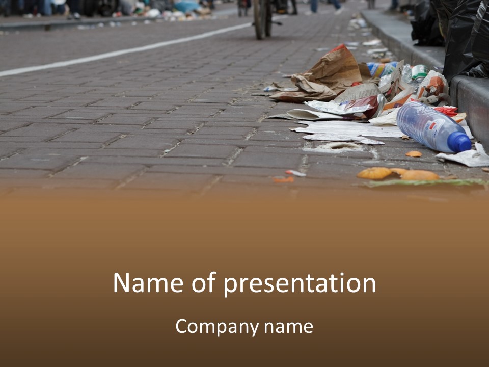 A Bunch Of Trash On The Side Of A Road PowerPoint Template