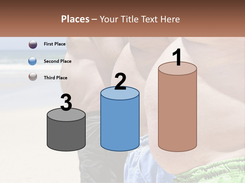 A Fat Man Standing On A Beach Next To The Ocean PowerPoint Template