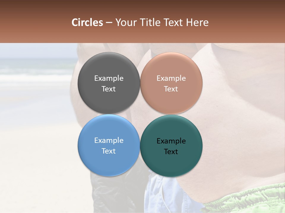 A Fat Man Standing On A Beach Next To The Ocean PowerPoint Template