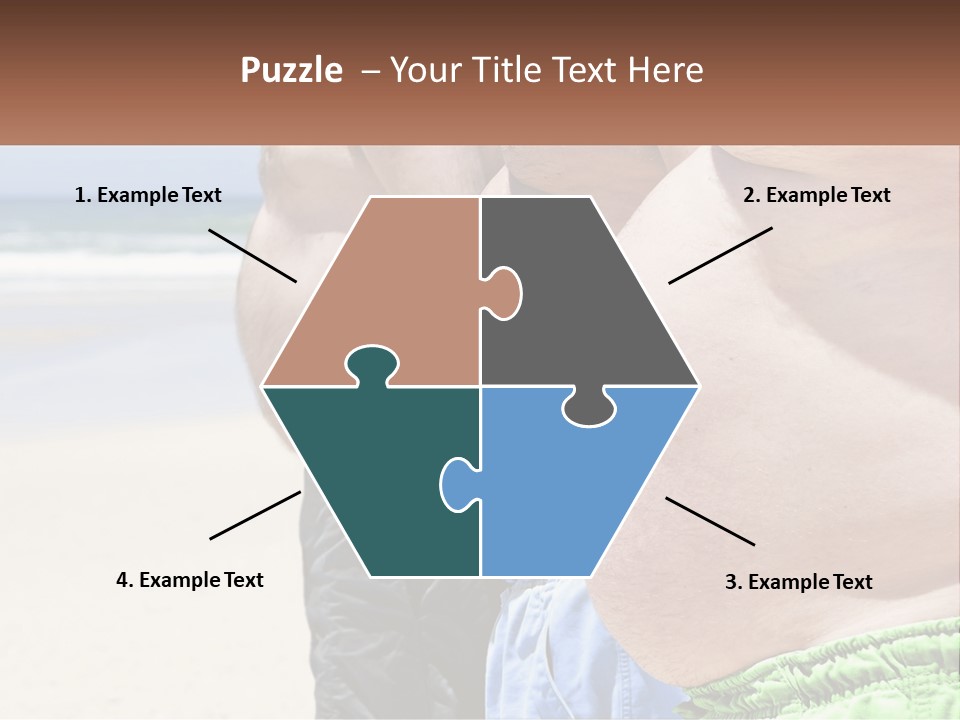 A Fat Man Standing On A Beach Next To The Ocean PowerPoint Template