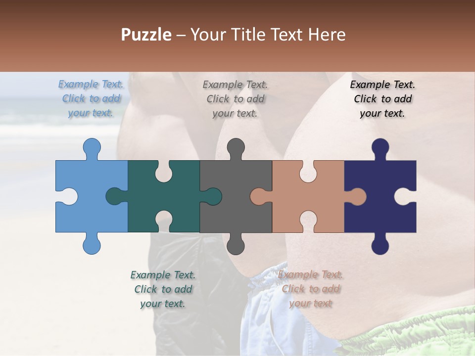 A Fat Man Standing On A Beach Next To The Ocean PowerPoint Template